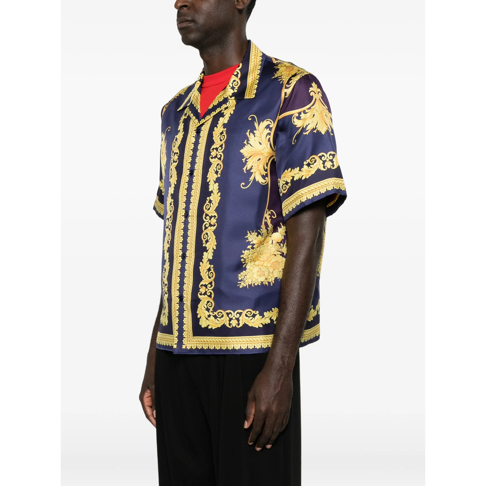 Barocco-Print Short-Sleeve Shirt