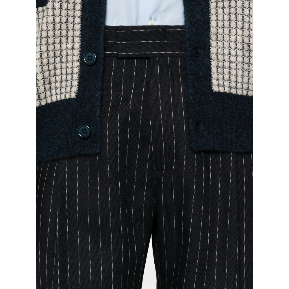 Drôle De Monsieur Pinstripe-Pattern Pleated Trousers