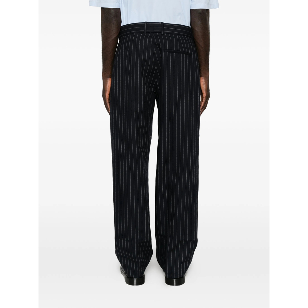 Drôle De Monsieur Pinstripe-Pattern Pleated Trousers