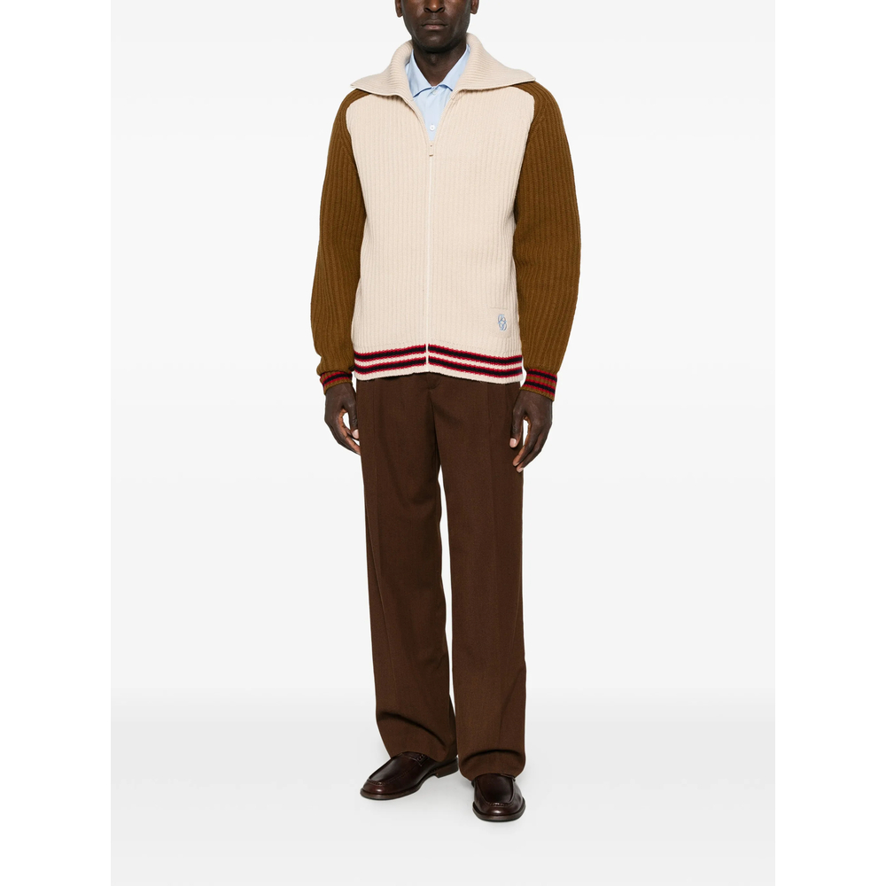 Drôle De Monsieur Ribbed-Knit Zip-Up Cardigan