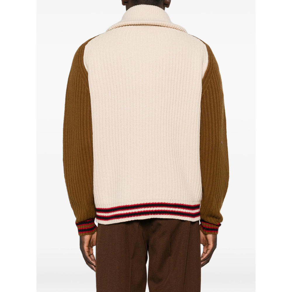Drôle De Monsieur Ribbed-Knit Zip-Up Cardigan