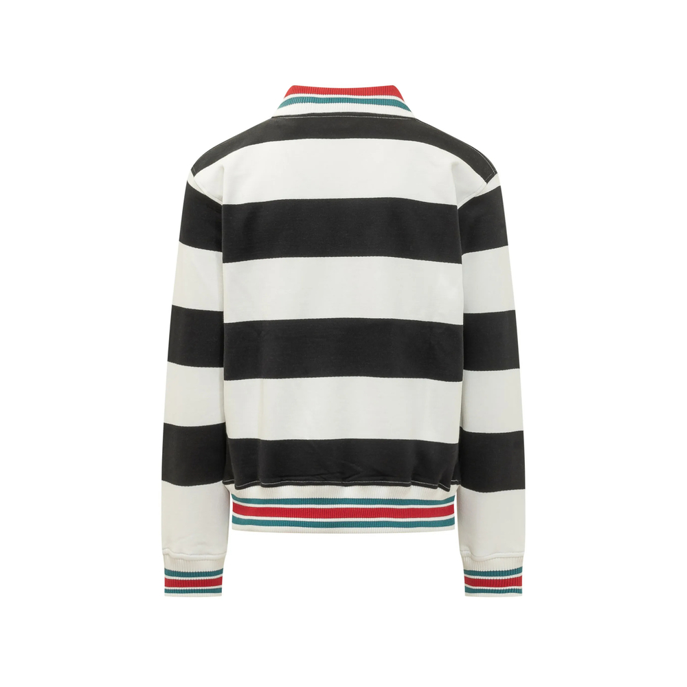 Drôle De Monsieur Drôle Embroidered Striped Polo Shirt