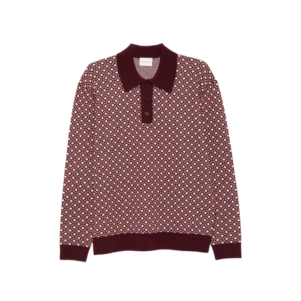 Drôle De Monsieur Diamond-Pattern Polo Shirt