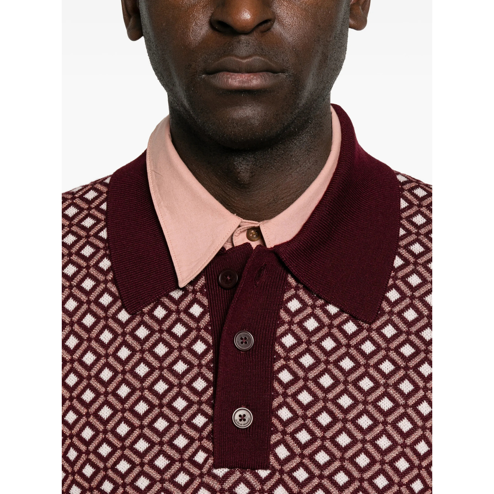 Drôle De Monsieur Diamond-Pattern Polo Shirt