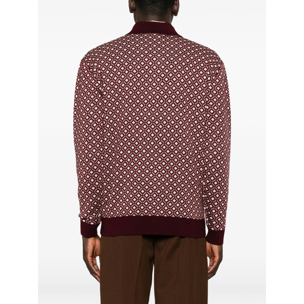 Drôle De Monsieur Diamond-Pattern Polo Shirt