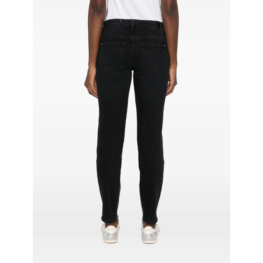 Coated Zip-Detail Jeans