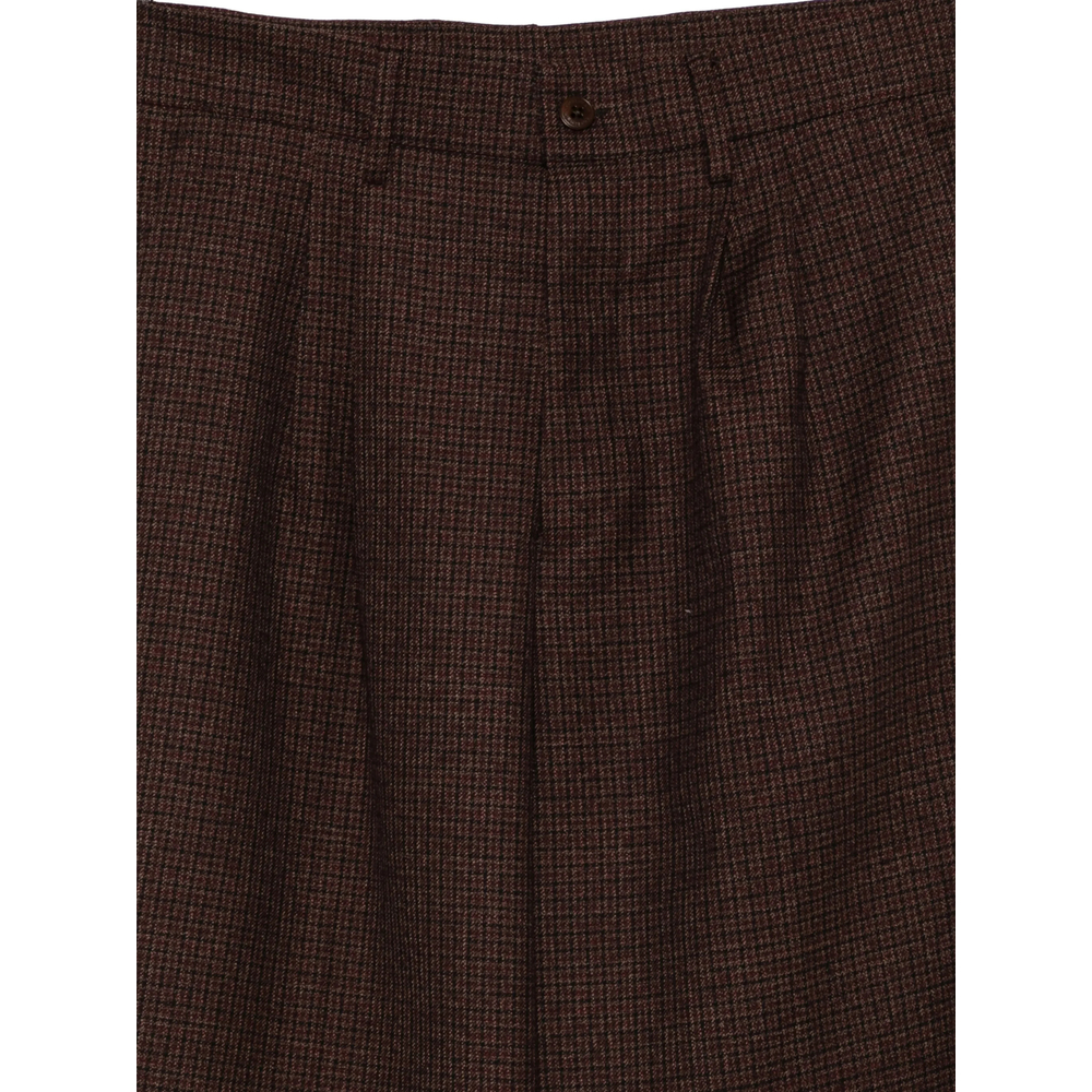 Checked Button-Tab Trousers