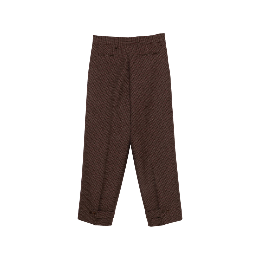 Checked Button-Tab Trousers