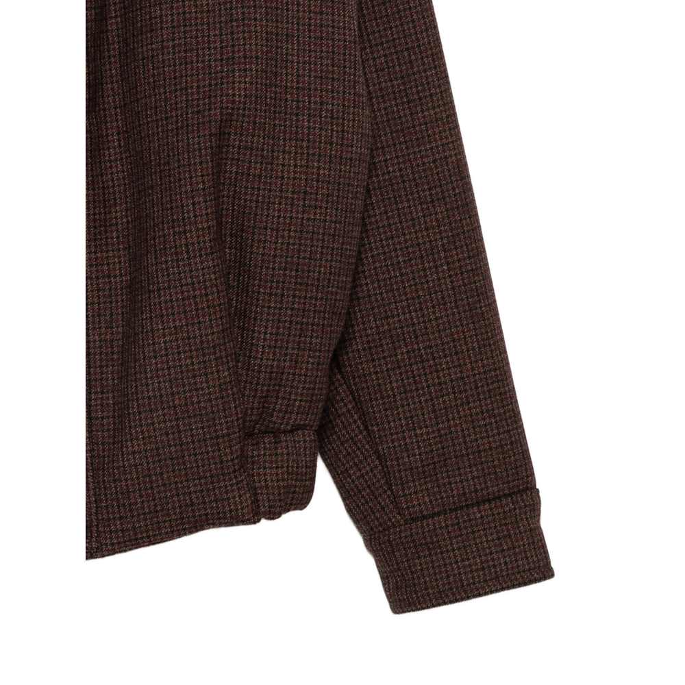 Houndstooth-Pattern Zip-Up Jacket