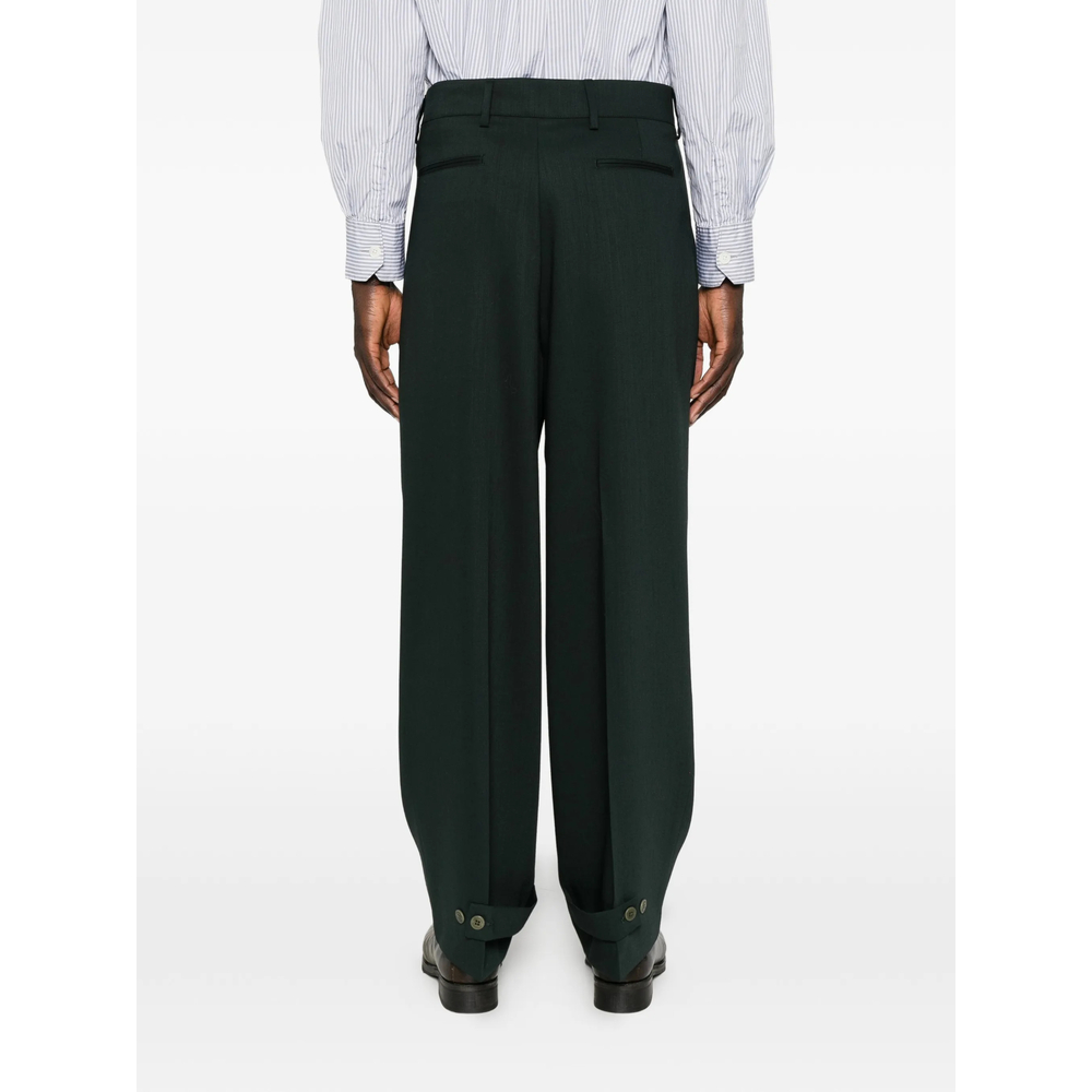 Pleated Button-Cuff Trousers