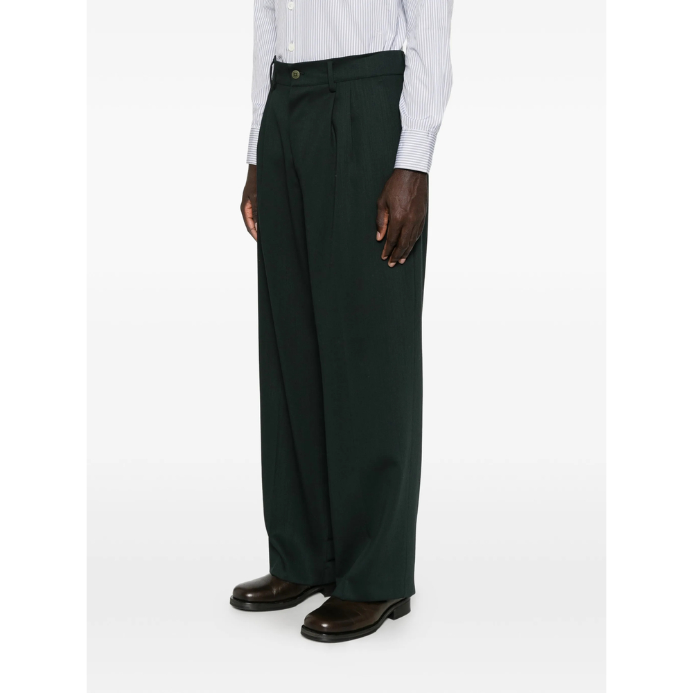 Pleated Button-Cuff Trousers