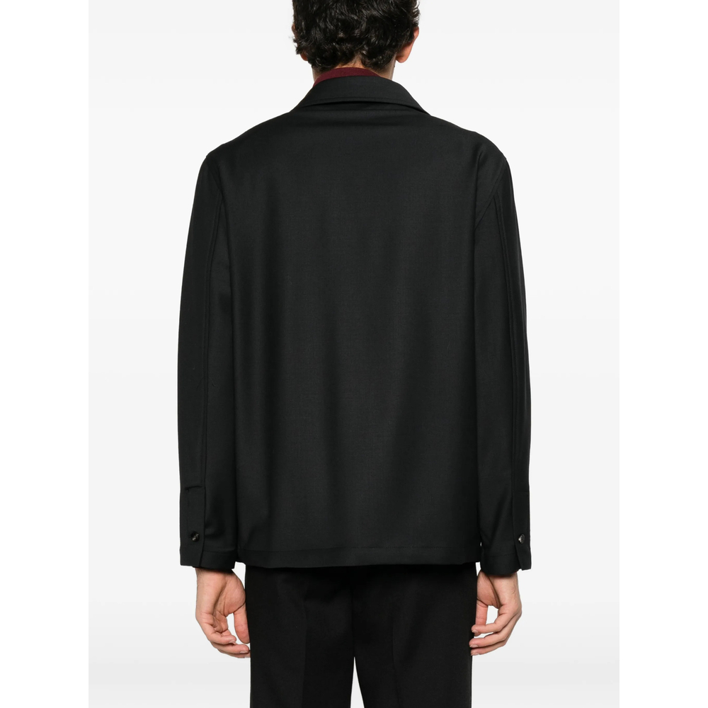 Button-Fastening Chest-Pocket Jacket