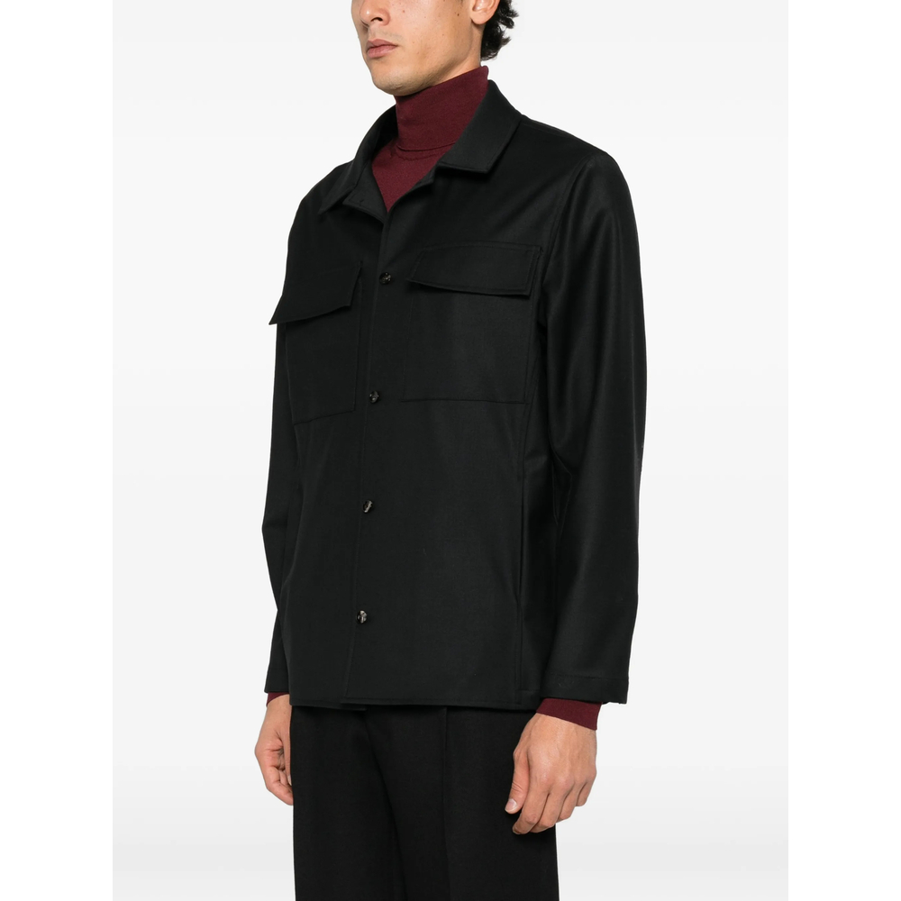 Button-Fastening Chest-Pocket Jacket