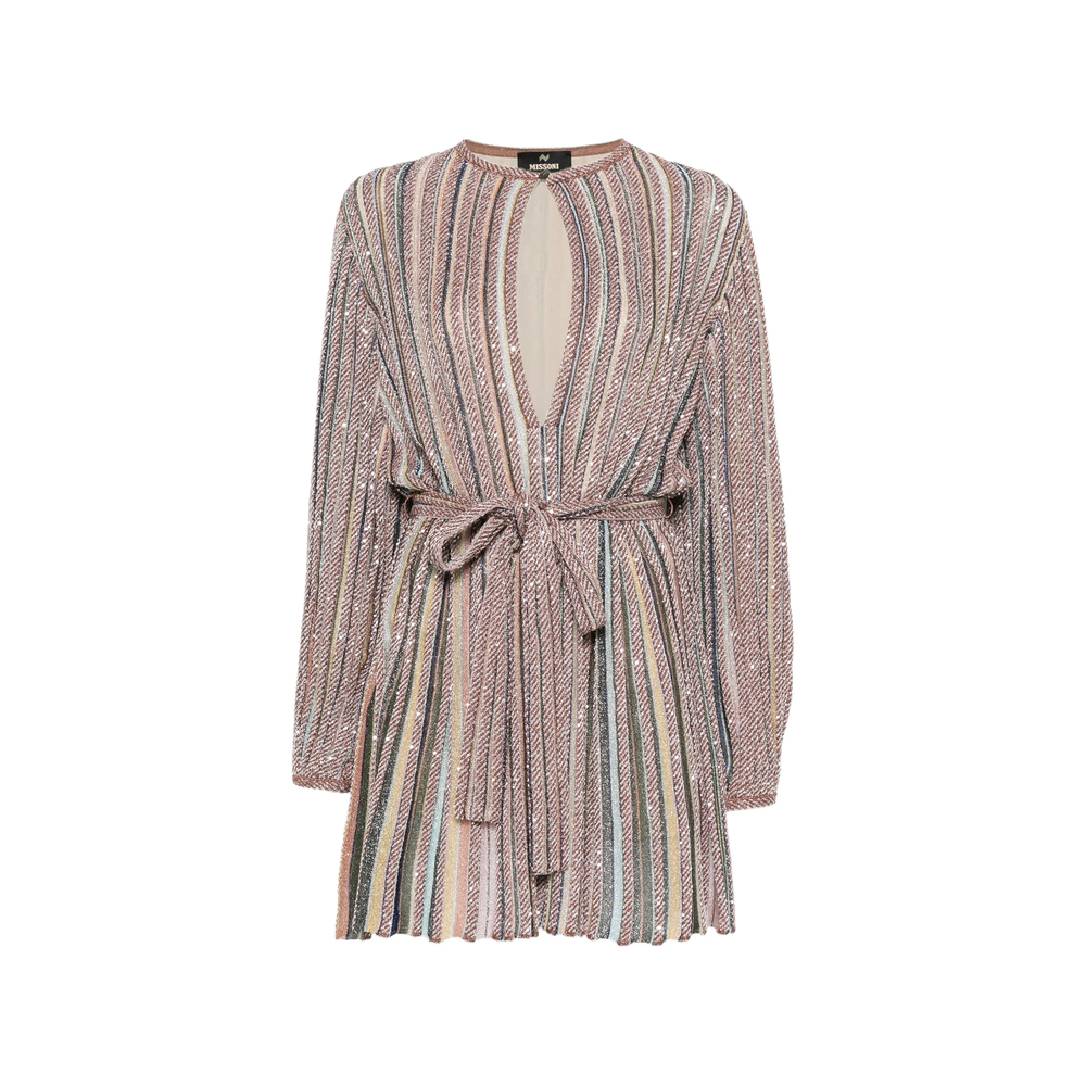 Missoni Sequin-embellished Striped Mini Dress