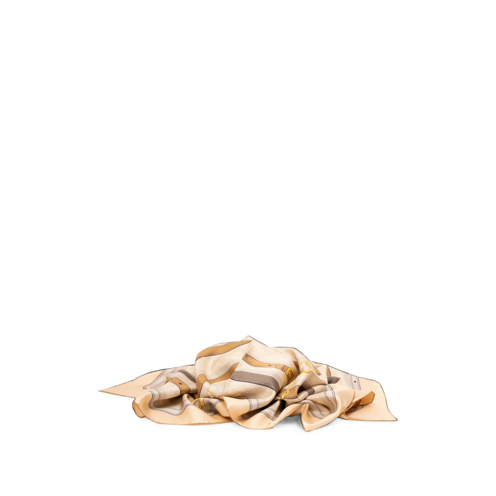 Gucci Gg Supreme Belt-print Scarf In Neutrals/brown