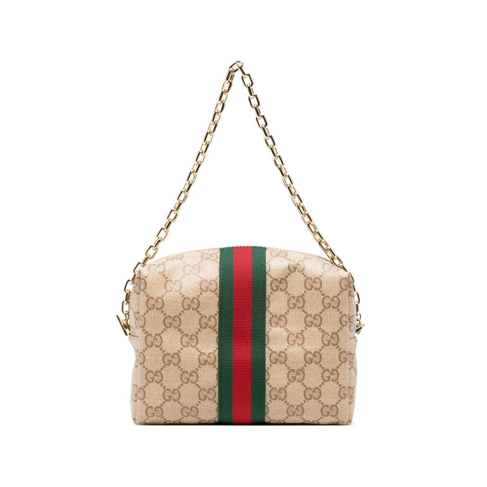 Gucci GG Supreme Web-stripe Clutch Bag