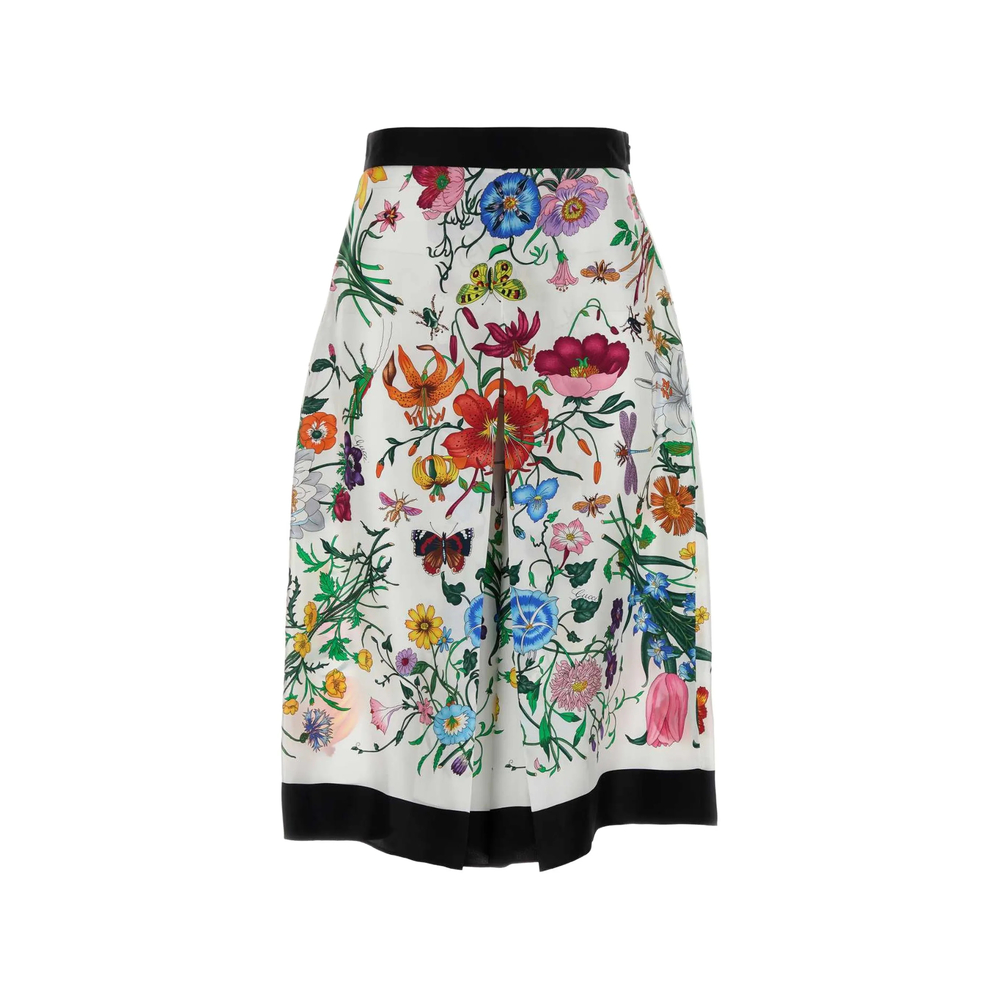 Gucci Flora-print Silk Trousers