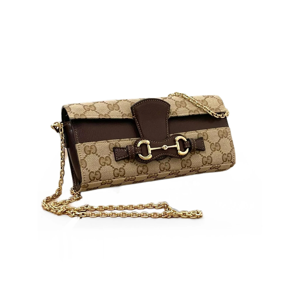 Gucci Horsebit Gg Canvas Cross Body Bag In Brown/neutrals