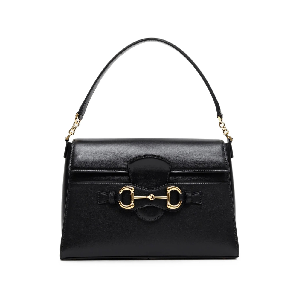 Gucci Medium Horsebit Leather Tote Bag In Black