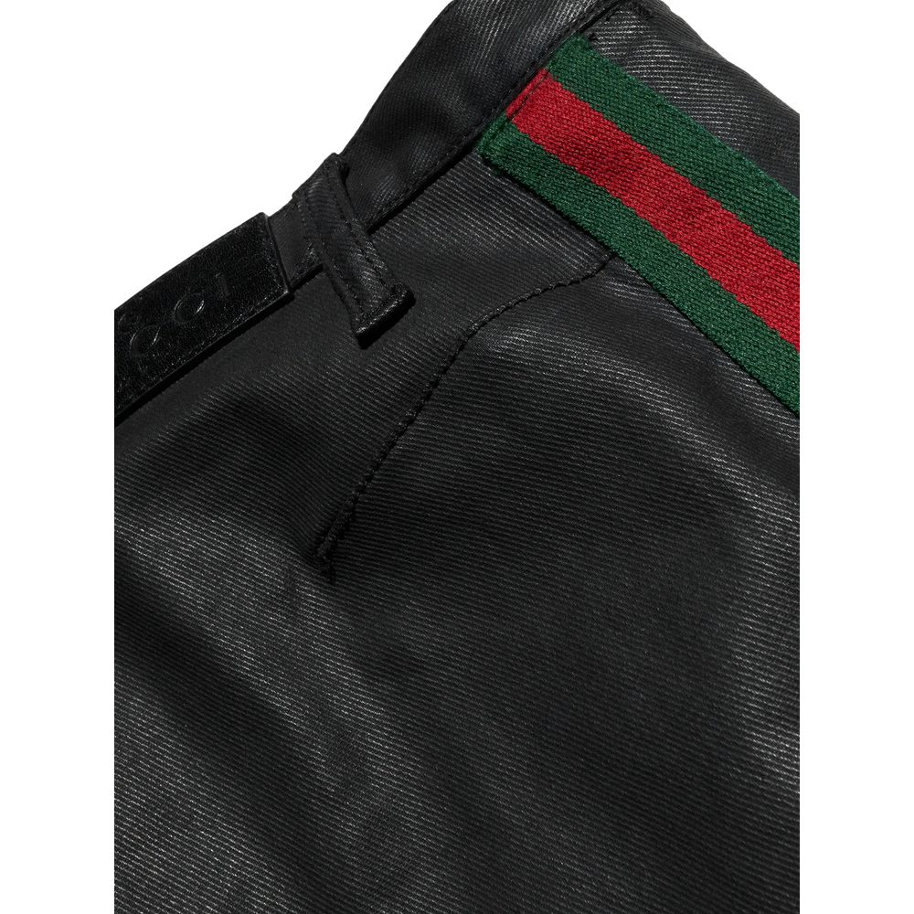 Web-Stripe Straight-Leg Trousers