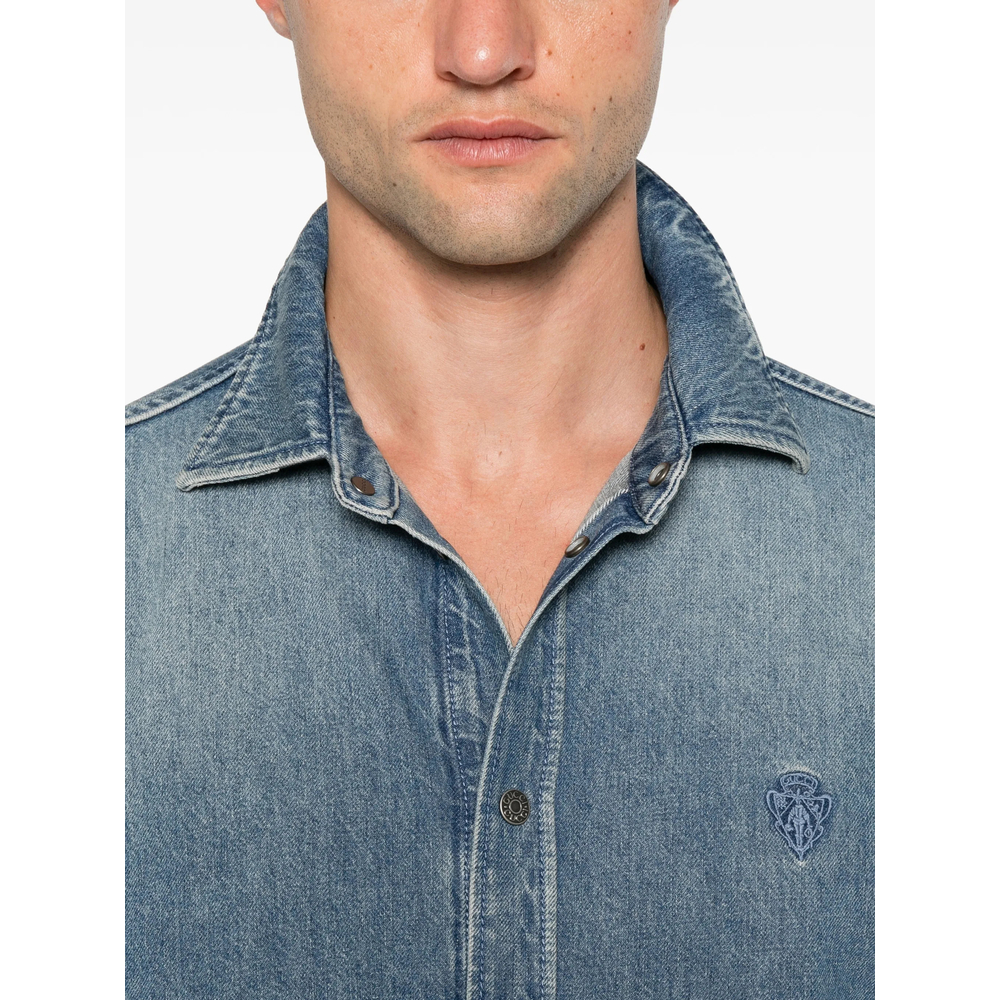 Logo-Embroidered Denim Shirt