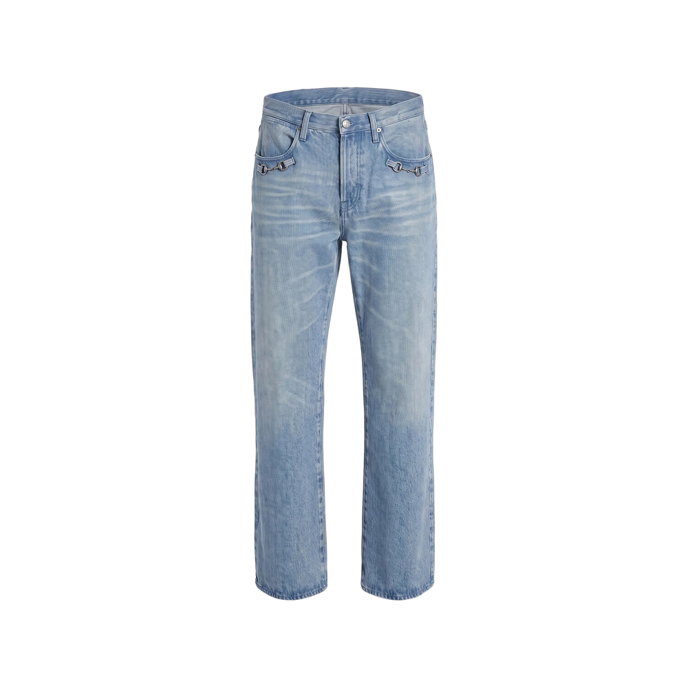 Gucci Horsebit Whiskered Jeans