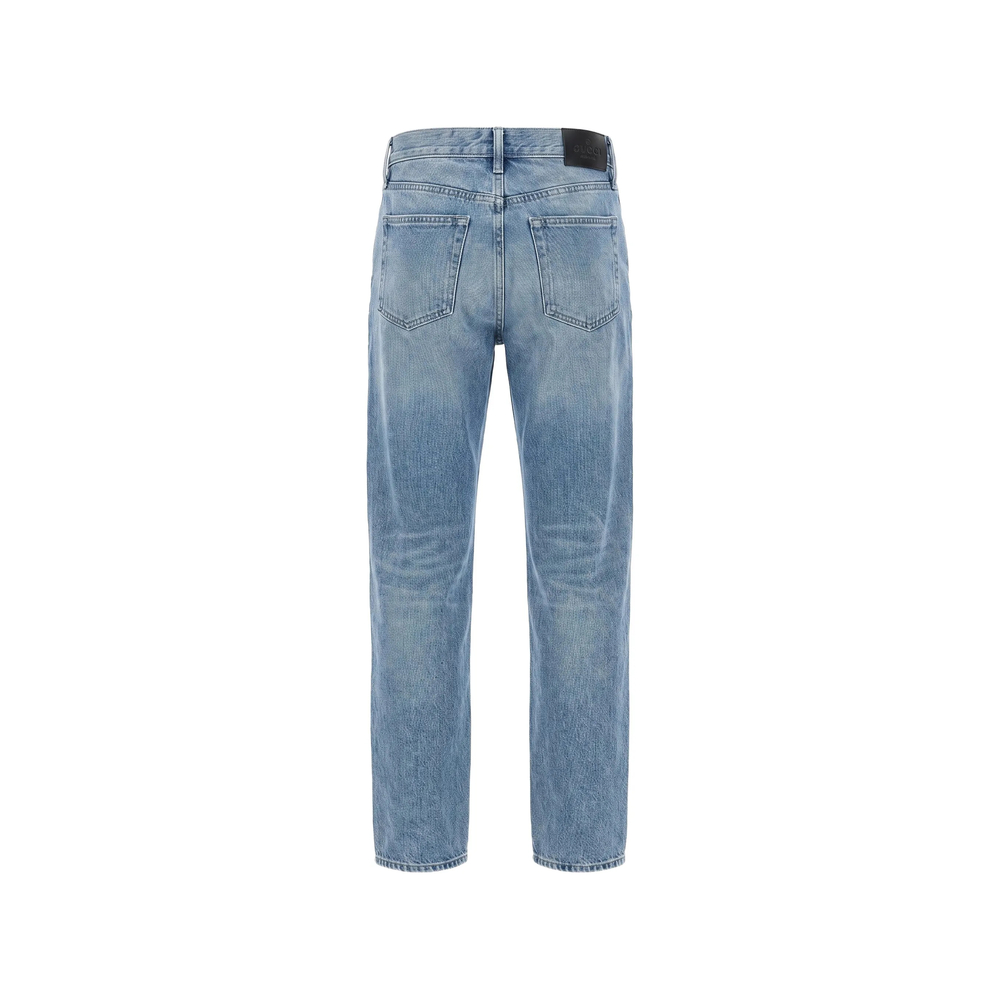 Horsebit Whiskered Jeans
