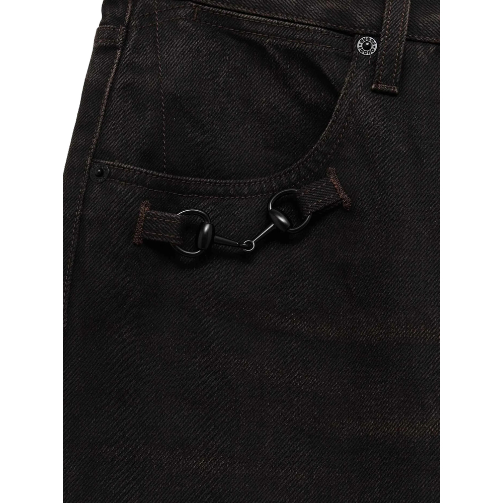 Flared Cotton Denim Pants