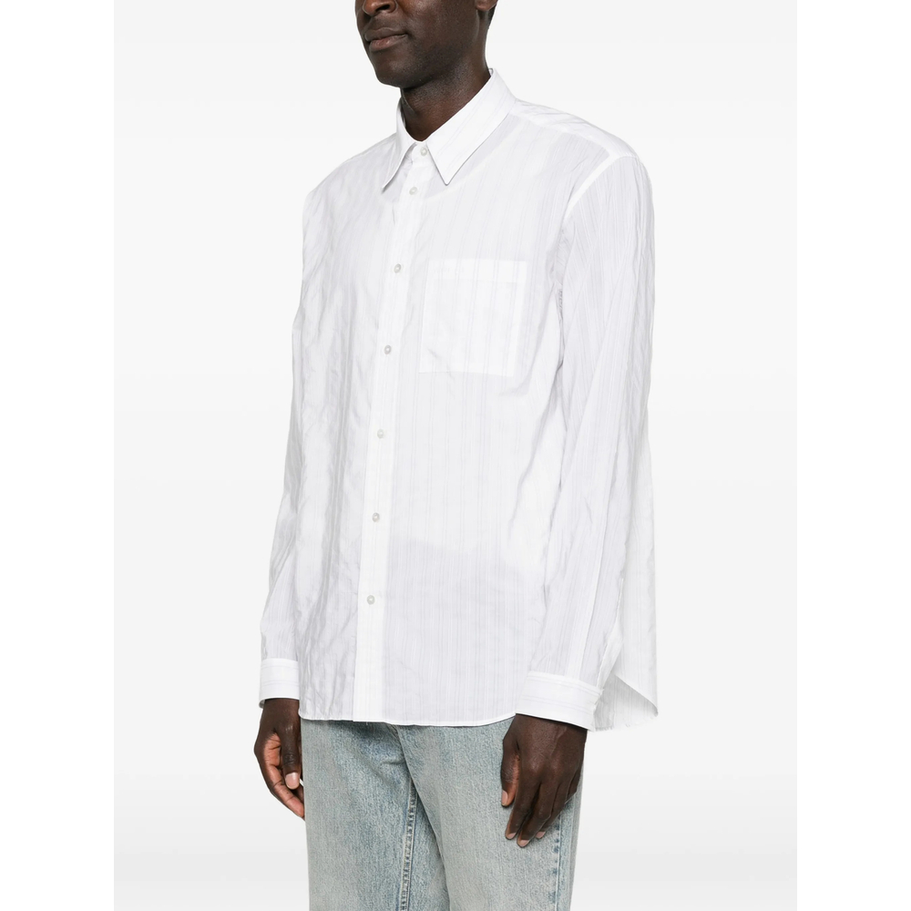 Striped-Pattern Chest-Pocket Shirt