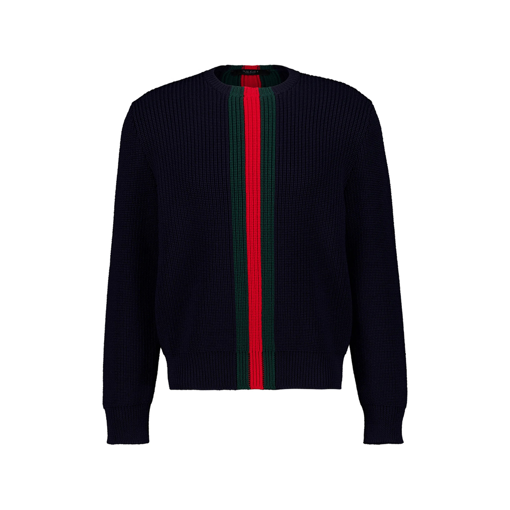 Gucci Web-stripe Ribbed-knit Sweater