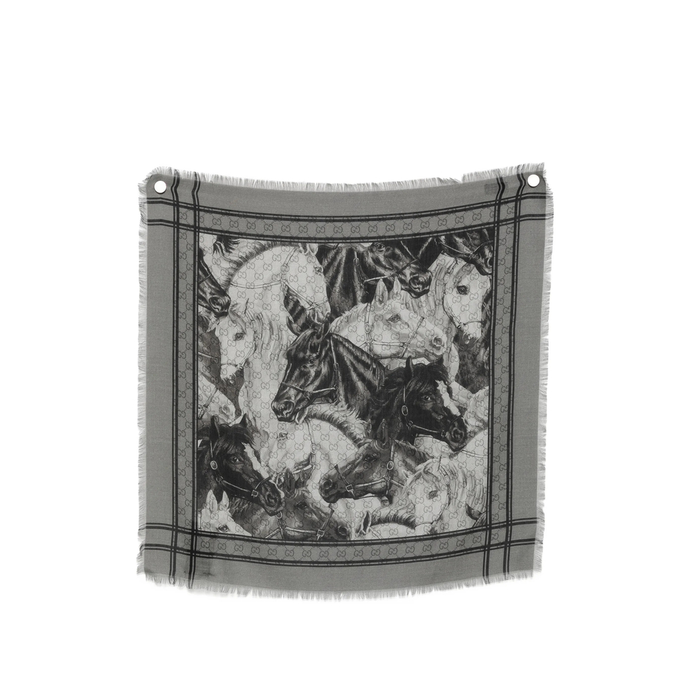 Gucci Scarves In Grey/black