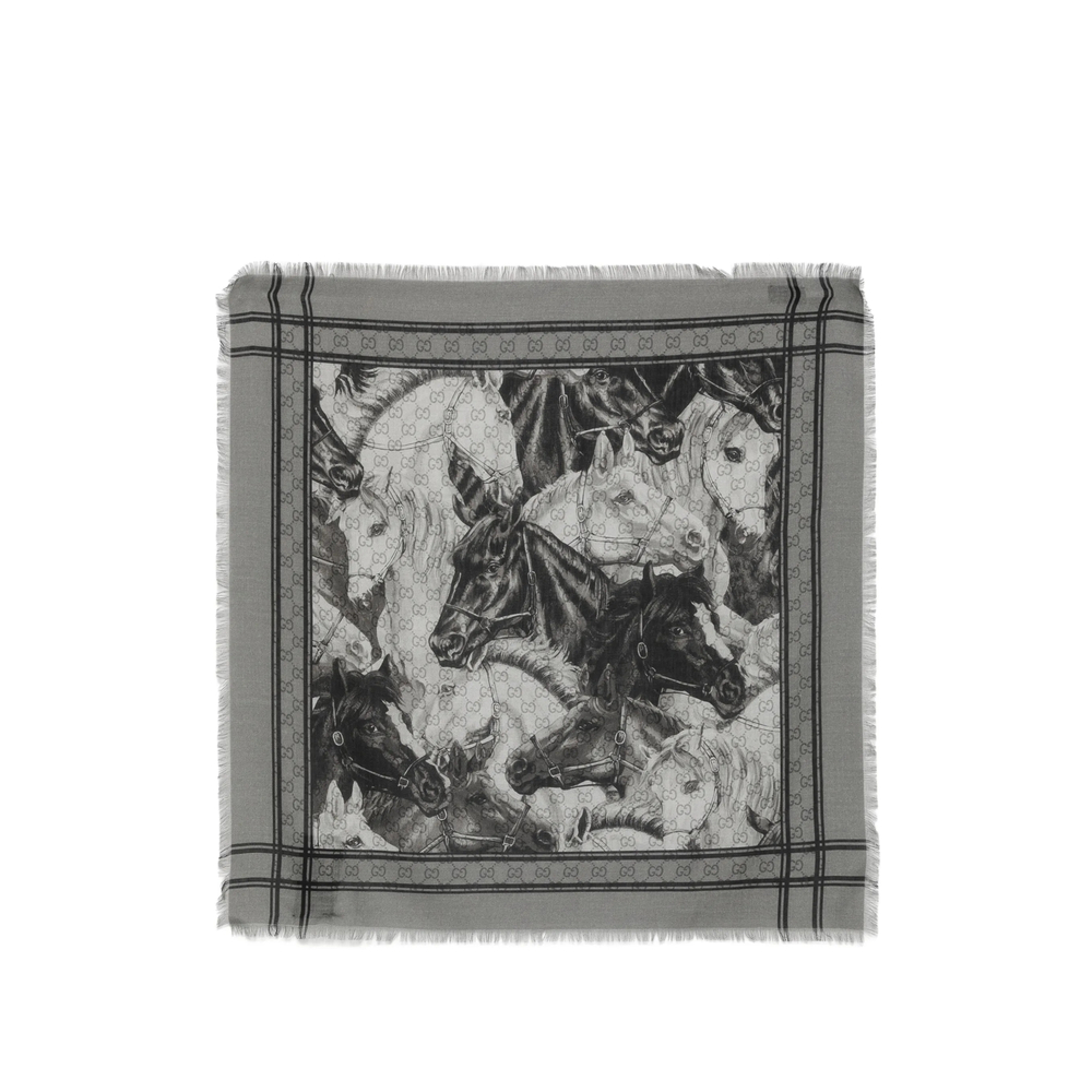 Gucci GG Supreme Horse-print Scarf
