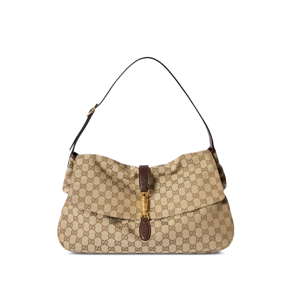 Gucci Large Jackie Flap GG-canvas Shoulder Bag