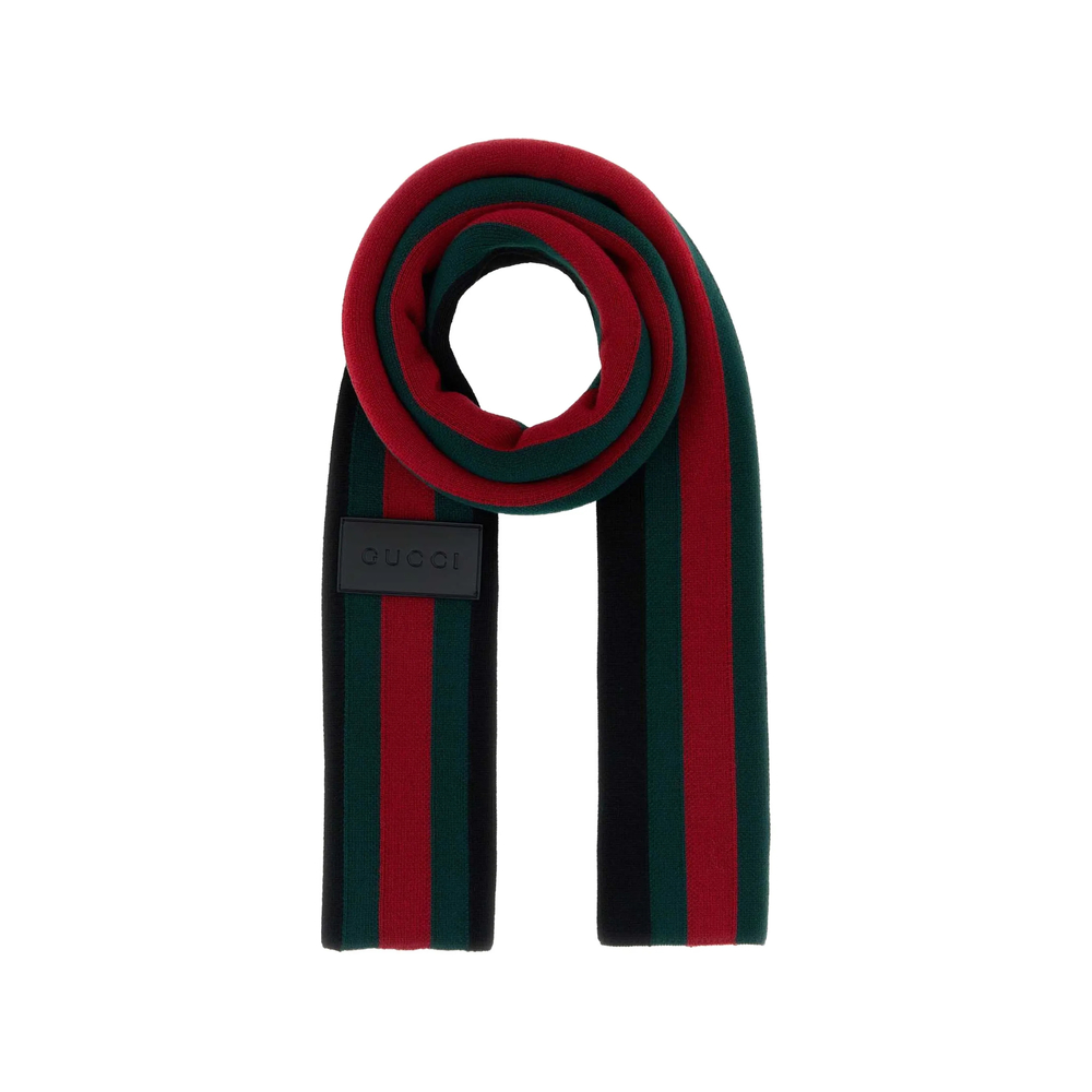 Gucci Web-stripe Logo-patch Scarf