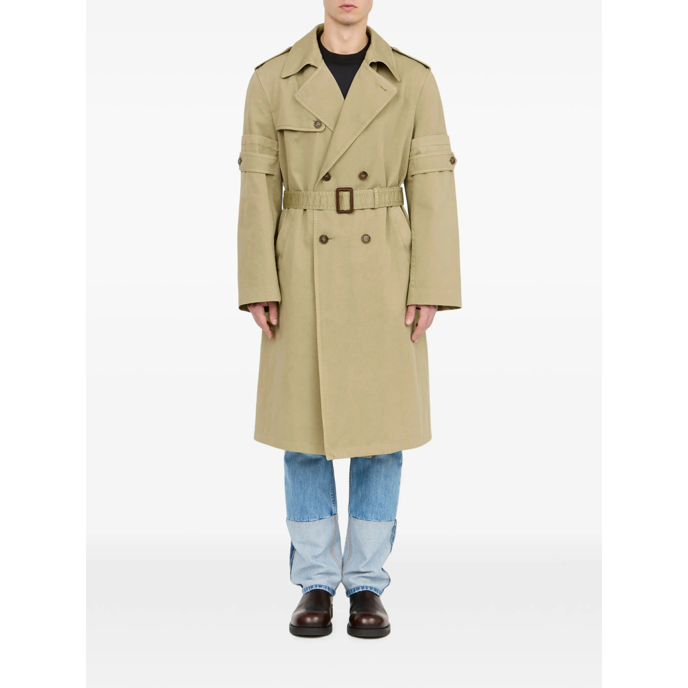 Mm6 Maison Margiela Double-Breasted Overdyed Trench Coat