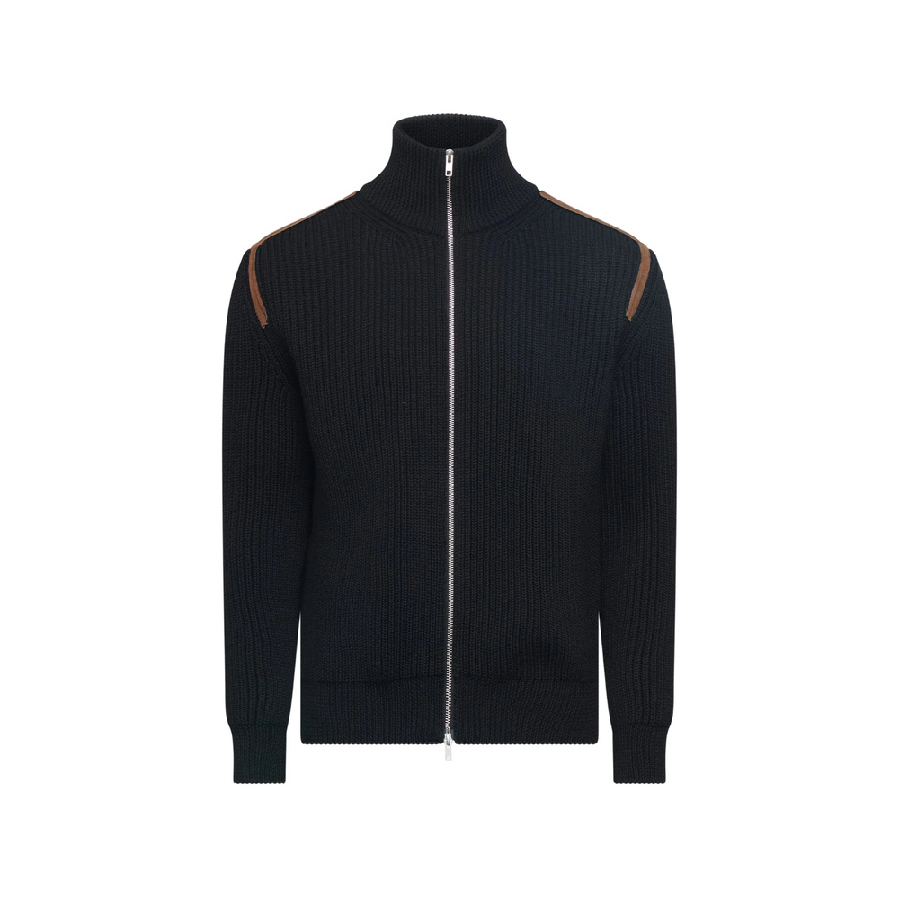 Mm6 Maison Margiela Ribbed-Knit Panelled Jacket