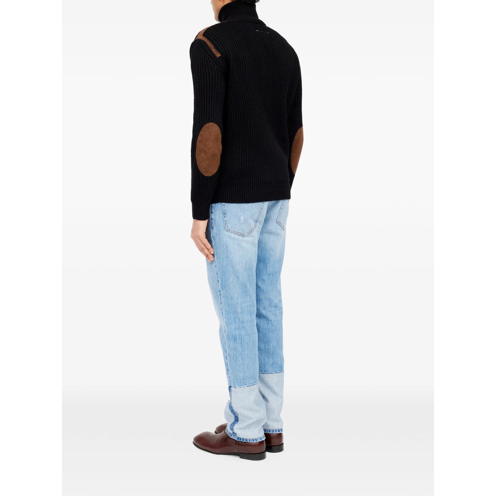 Mm6 Maison Margiela Ribbed-Knit Panelled Jacket