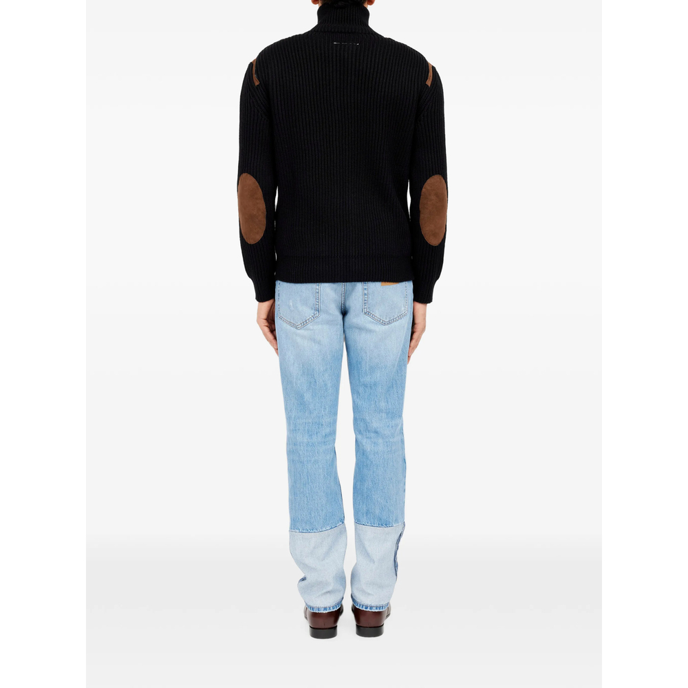 Mm6 Maison Margiela Ribbed-Knit Panelled Jacket