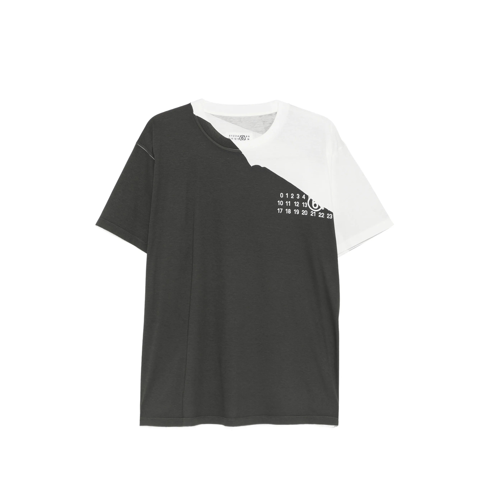 Mm6 Maison Margiela Logo-Print Panelled T-Shirt