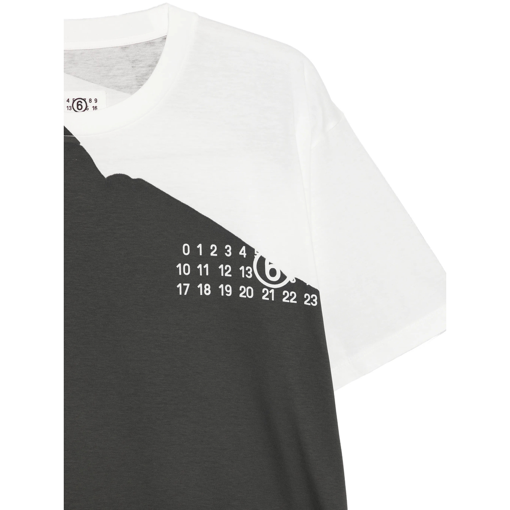 Mm6 Maison Margiela Logo-Print Panelled T-Shirt