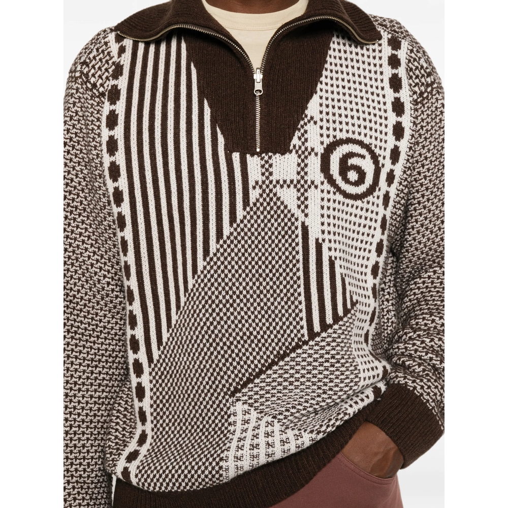 Mm6 Maison Margiela Half-Zip Knit Jumper