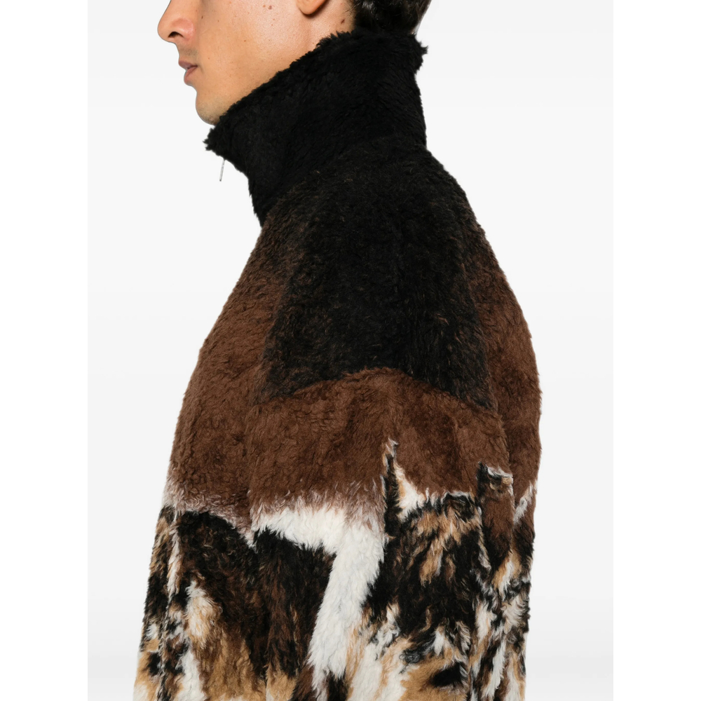 Mm6 Maison Margiela Horse-Print Zip-Up Cardigan