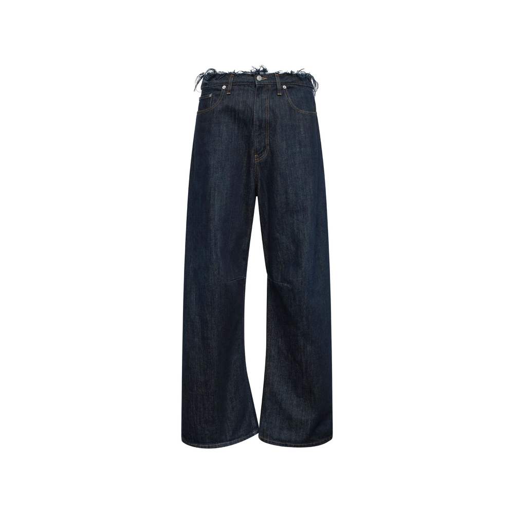 Mm6 Maison Margiela Frayed Wide-leg Jeans