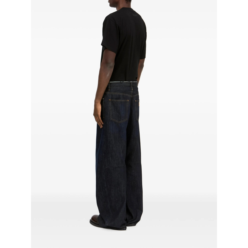 Mm6 Maison Margiela Frayed Wide-Leg Jeans