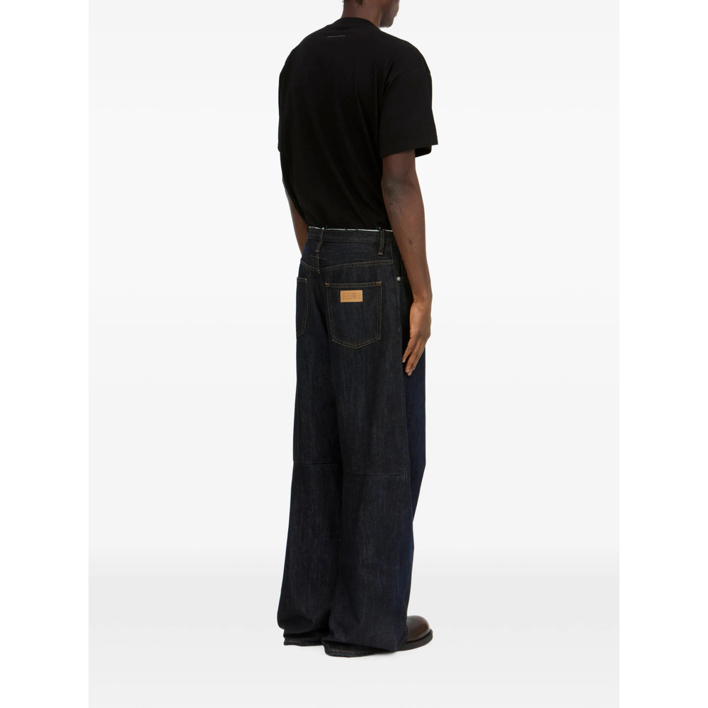 Mm6 Maison Margiela Frayed Wide-Leg Jeans