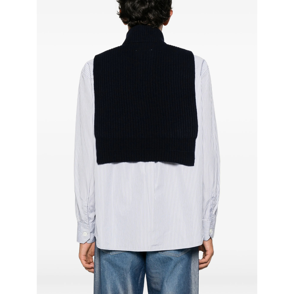 Mm6 Maison Margiela Ribbed-Knit Half-Zip Sweater