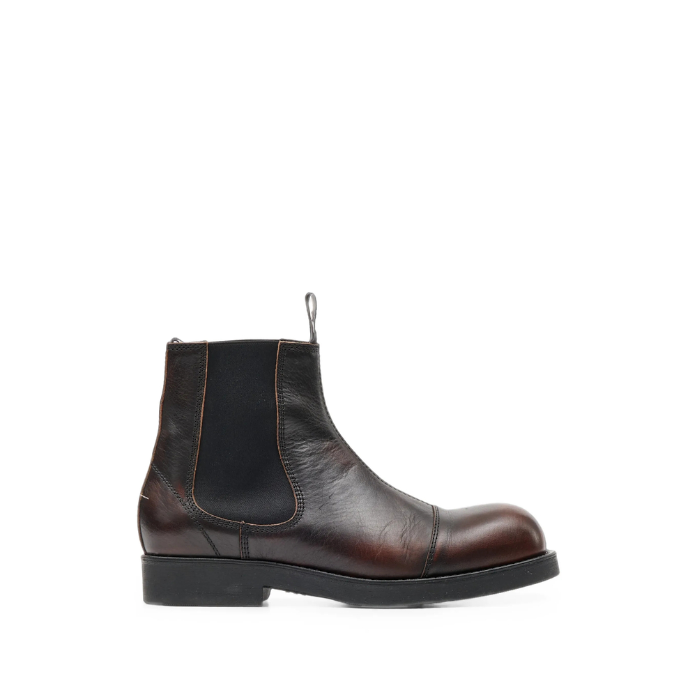 Mm6 Maison Margiela Brushed Leather Chelsea Boots