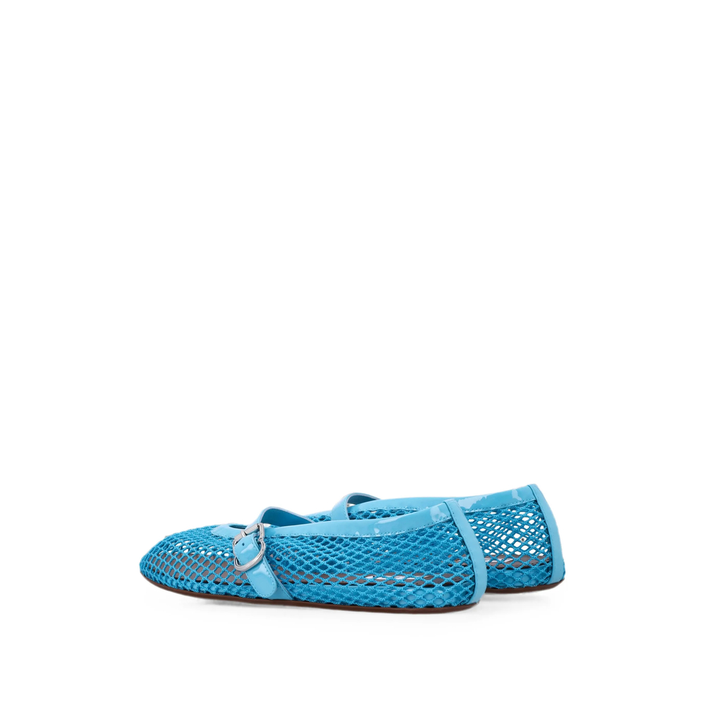 Alaïa Mesh Buckle-Fastening Ballet Flats