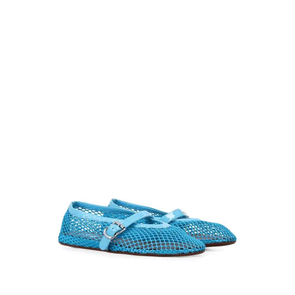 Alaïa Mesh Buckle-Fastening Ballet Flats