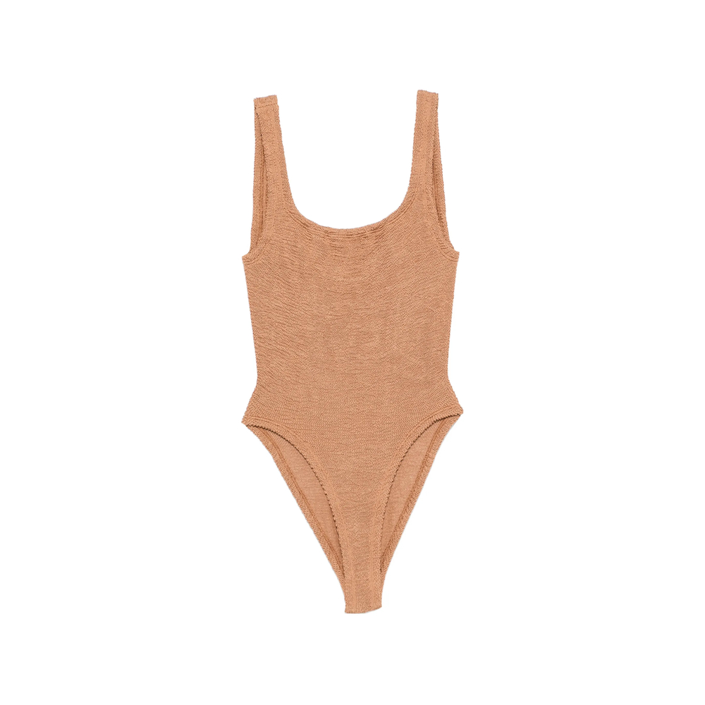 Hunza G Square-neck Crinkle-effect Swimsuit